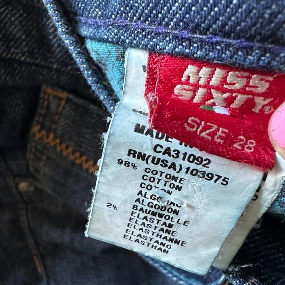 Miss Sixty Y2K RARE 90s 70s 2000s Extra Love Flare‎ Jeans Made In Italy Size 28. - Picture 4 of 8